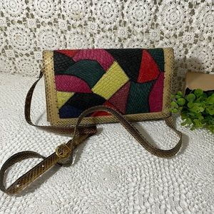Vintage reptile skin purse clutch